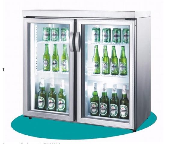 Double Glass Door Beer Cold Drink Display Cooler