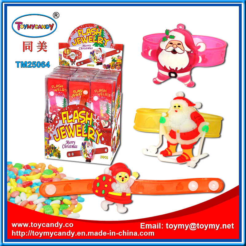 Plastic Flash Jewelry Christmas Toy with Candy