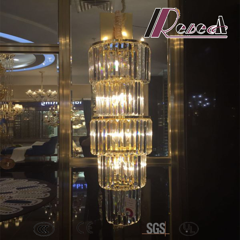 One Round Stone Crystal Pendant Lamp for Hotel Project