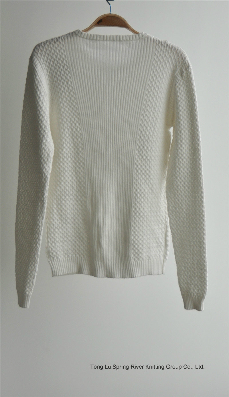 Ladies 100% Cotton Patterned Knit Pullover Sweater