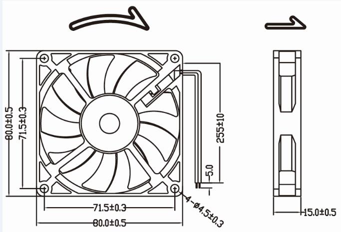 Xj8015 Hydraulic Bearing with Metal Grill 80mm DC Fan 48V