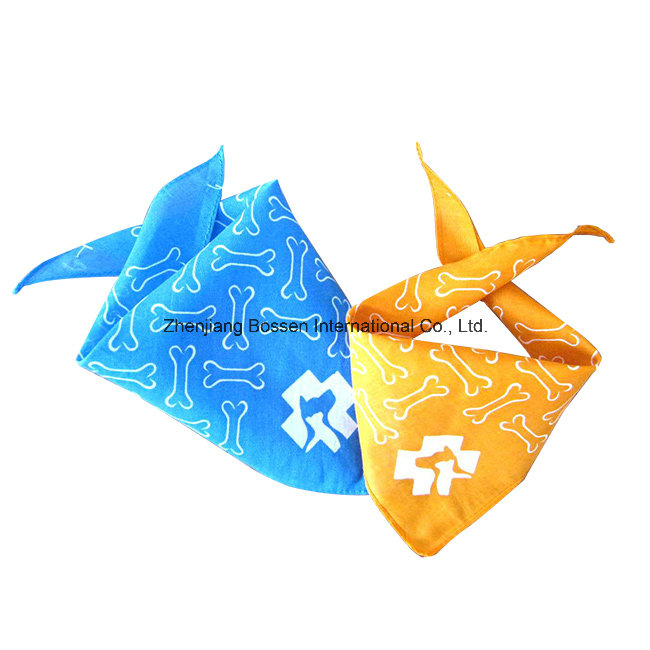 OEM Produce Customized Logo Printed Promotional Cotton Triangle Pet Scarf