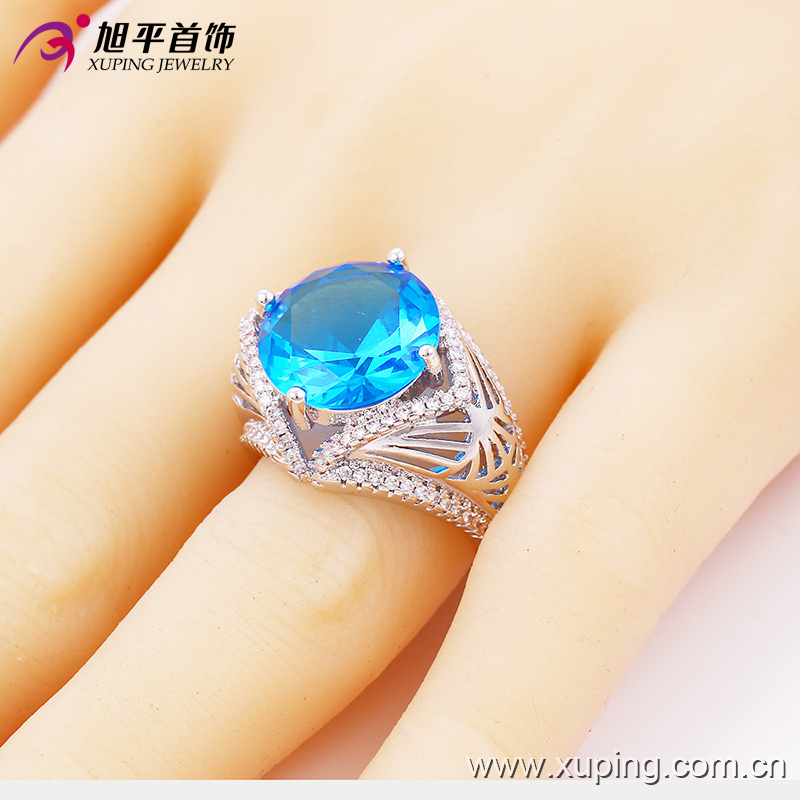 Xuping Latest Cool Design with CZ Big Stone Custom Aqeeq Jewelry Rings -13664