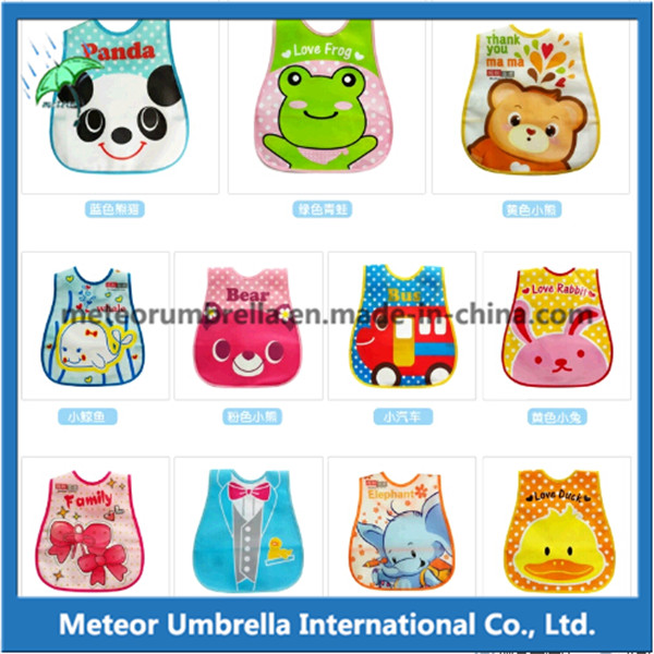 OEM Promotion Gift Printing Waterproof 3D Cartoon PEVA Baby Bibs