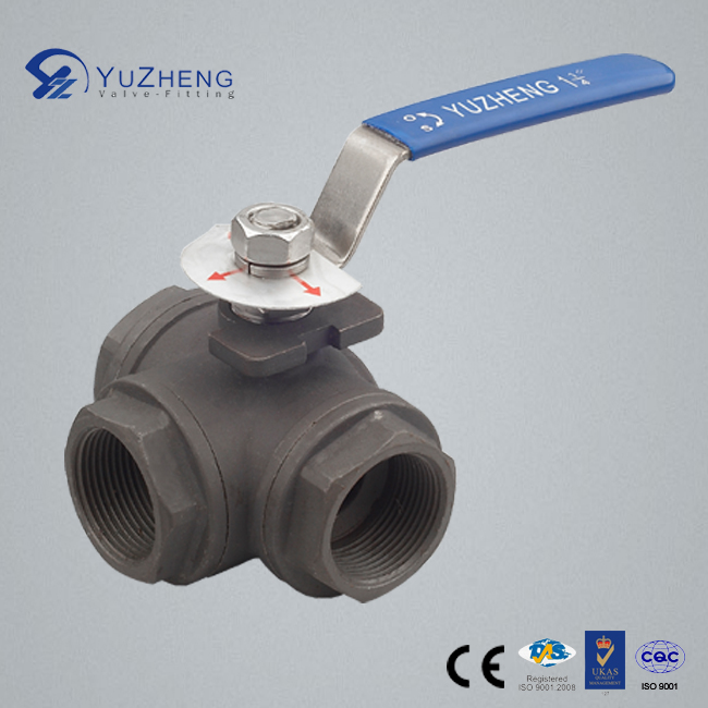 3 Way L Type Carbon Steel Ball Valve