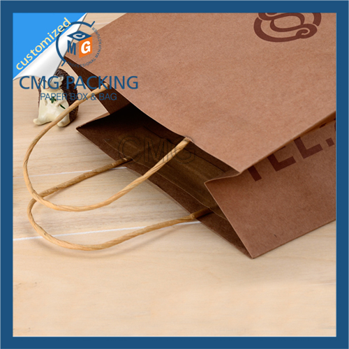 Printed Kraft Paper Bag with Tiwst Paper Handle (CMG-MAY-041)