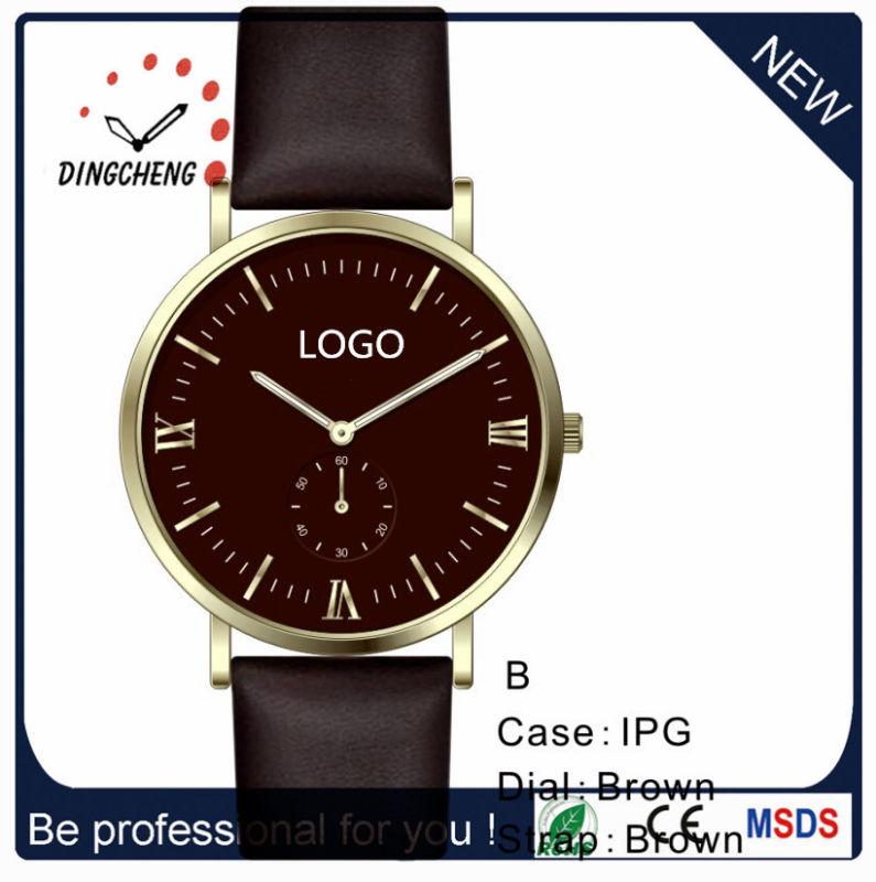 Best Quality Stainless Steel Wristwatch Leather Watch Quartz Watch for Men's Watch (DC-8941)