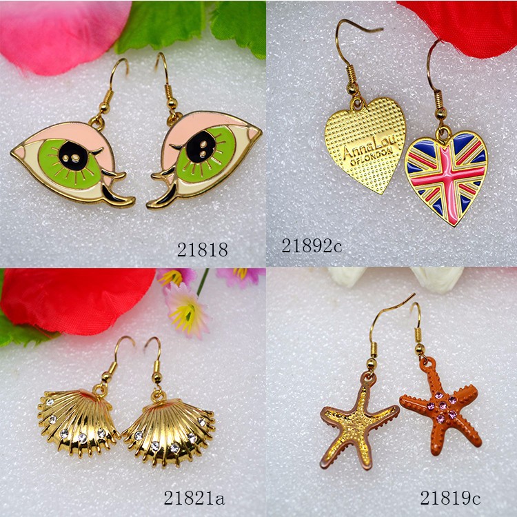 2015 Wholesale Fashion 18k Gold Jewellry Hanging Earrings