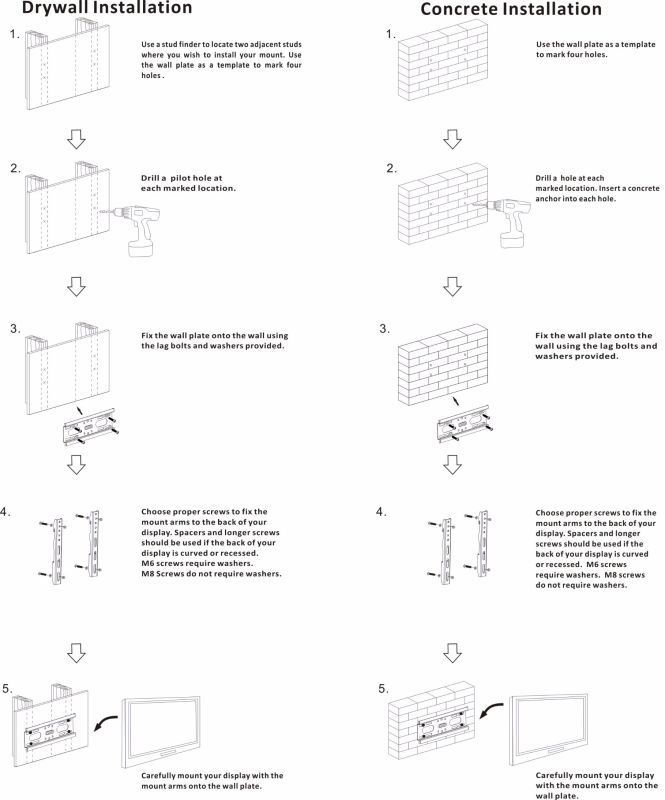 Fixed Screen Display 42inch Low Profile TV Bracket