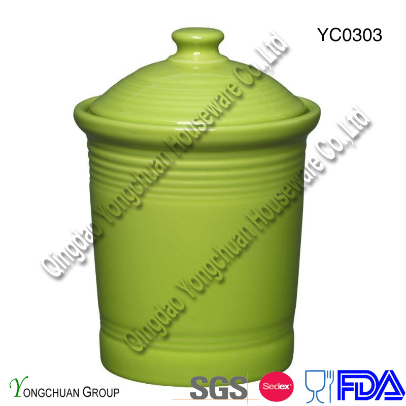 Ceramic Canister with Colorful Lid and Blackboard