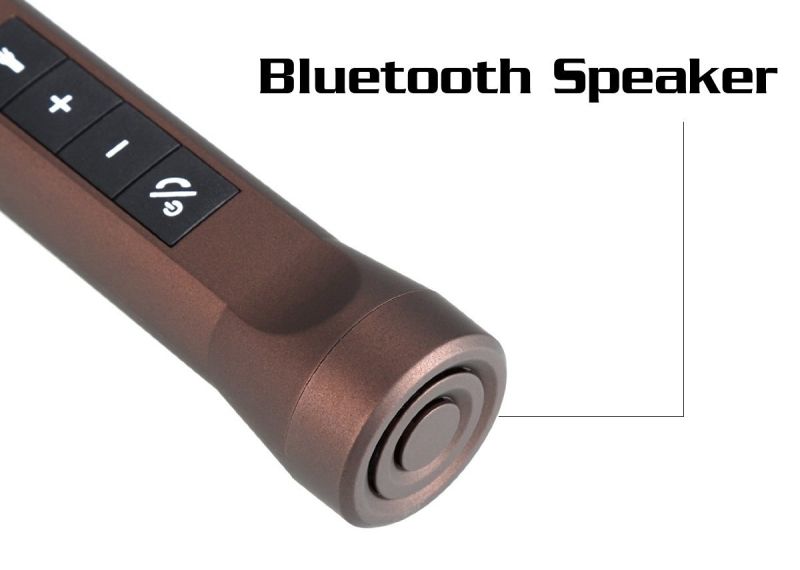 Waterproof Portable Bluetooth Speaker Rechargeable LED Flashlight MP3 Player Music Torch with Bicycle Handlebar Clip for Outdoor Riding Camping