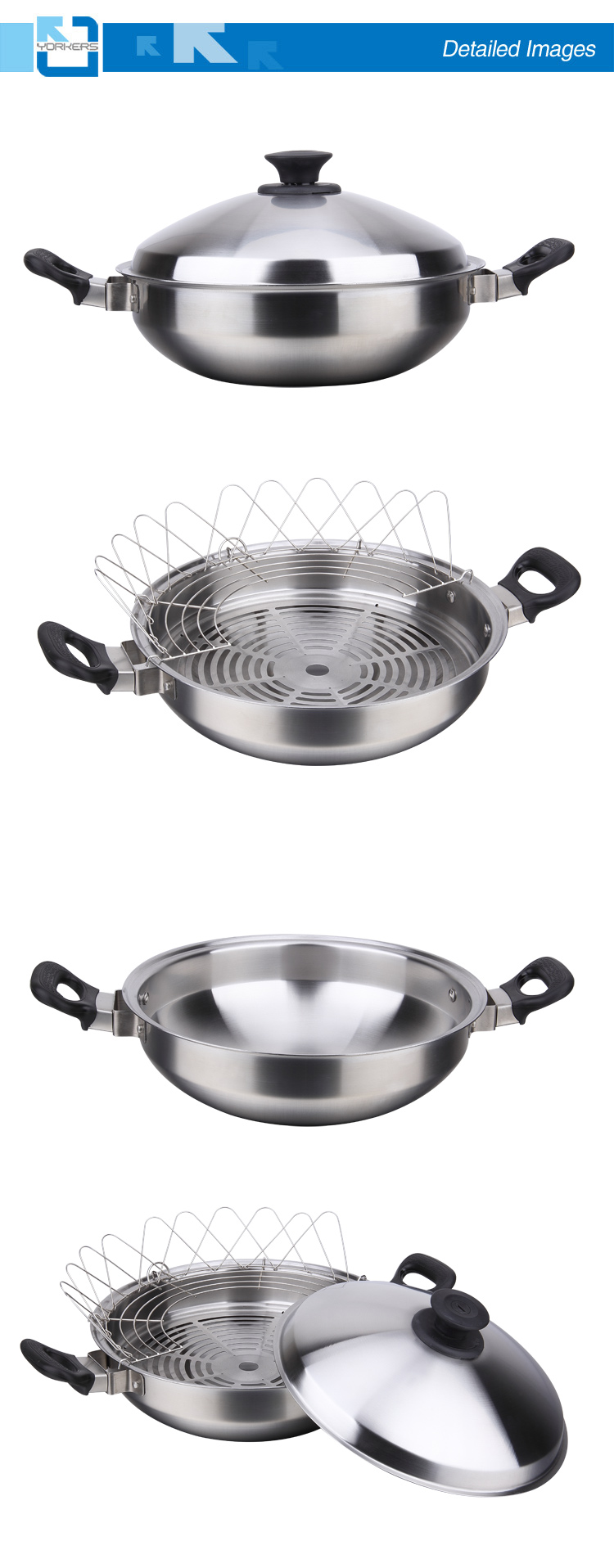 Large Stainless Steel Cooking Pots Wok for Sale