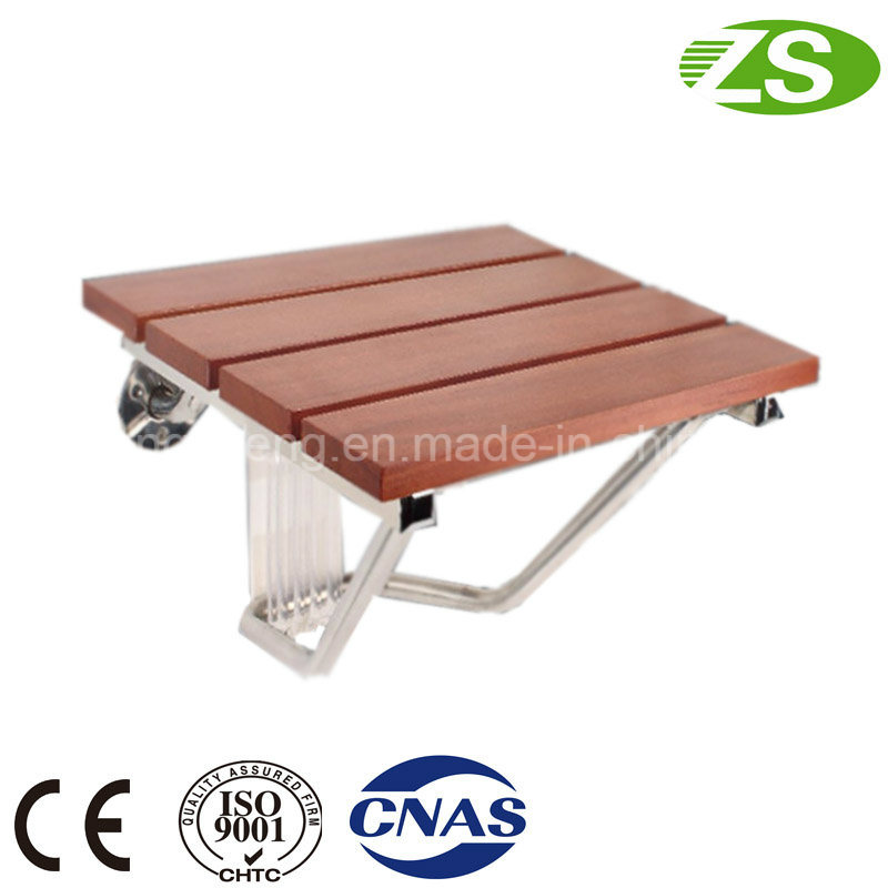 Aluminum Bracket Wood Folding Shower Seat Chair Medical Equipment