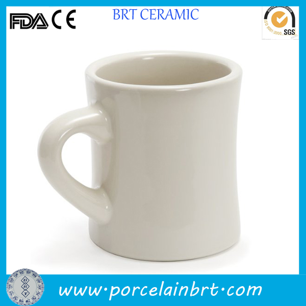 Handmade Ceramic Custom White Diner Mug