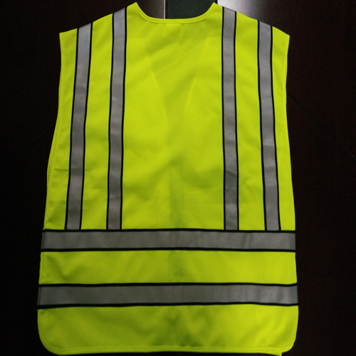 Popular Safety Police Vest Flu Yellow 100%Polyester Knitting Fabric