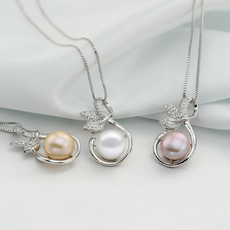 Fashion Pearl Pendant 9-10mm AAA Button Pearl Lucky Pearl Pendant