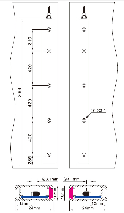 Sft Elevator Light Curtain (SFT-ES16-B40) (Conform to EN 81-20 New standard)