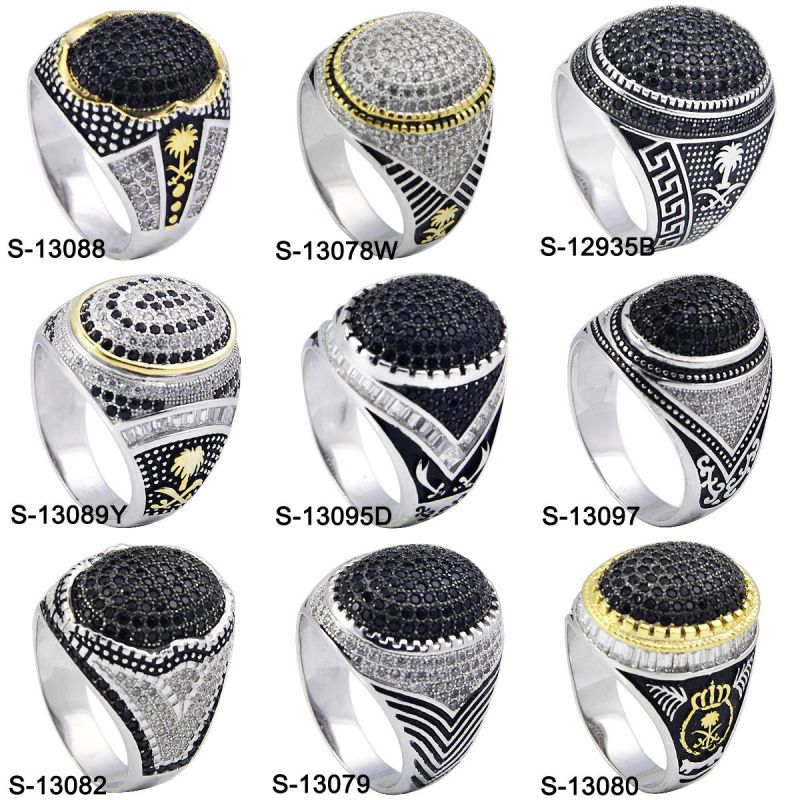 2016 Fashion Jewelry 925 Silver Micro Setting Men Ring (S-13103)