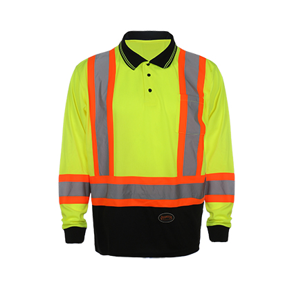 Long Sleeve High Visibility Reflective Polo Shirt