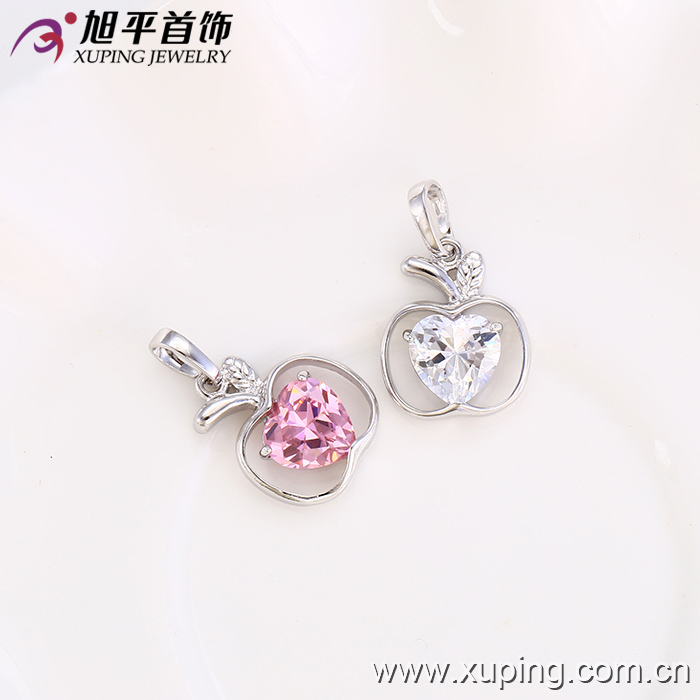 31843 Fashion Charm Rhodium Apple-Shaped Heart Imitation Jewelry Chain Pendant