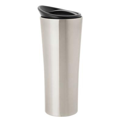 Double Wall Stainless Steel Travel Mug with Leather Shell