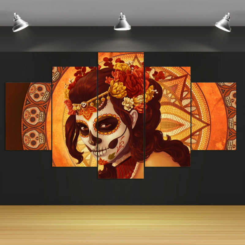 HD Printed Day of The Dead Face Group Painting Room Decor Print Poster Picture Canvas Home Decoration Wall Art F-979