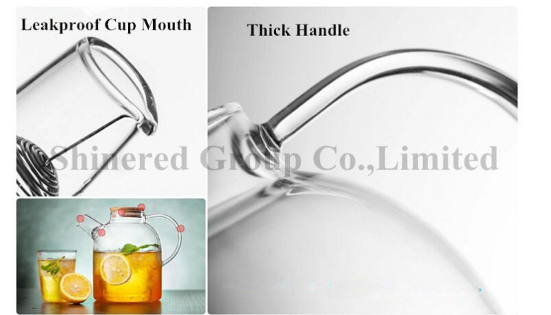 1.8L Short Mouth Hot Water Bottle, Cold Water Kettle Borosilicate Glass Kettle with Handle