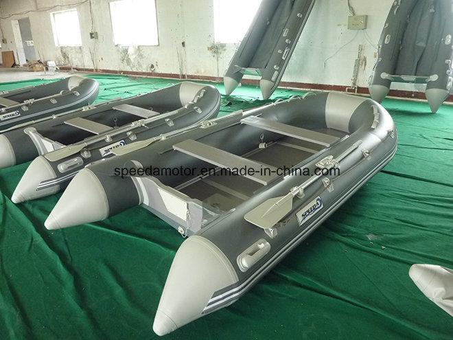 Hot Sale Grey Color Inflatable Motor Boat for Fishing