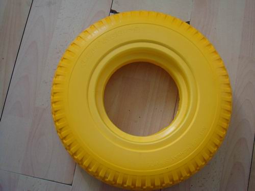 Heavy Duty Wheelbarrow 3.50-8 Yellow PU Wheels with Metal Rim