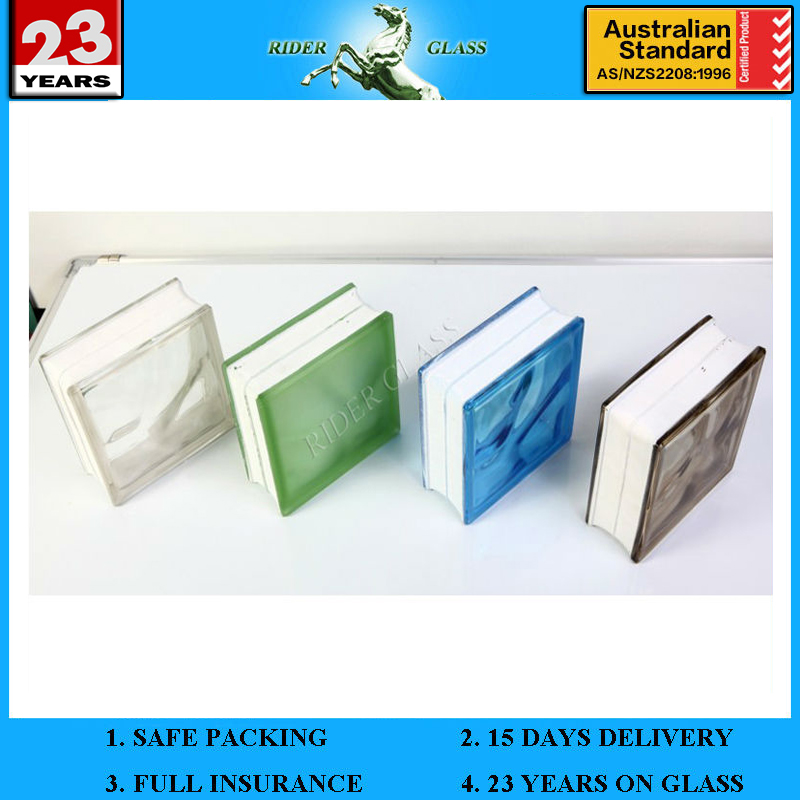 Hot Sell 190*190*80mm Clear or Colored Block Glass Brick for Floor or Wall