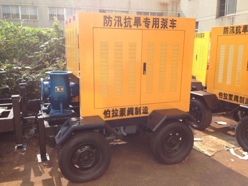 Sewage Trailer Mounted Diesel Engine Trash Dewatering Pump