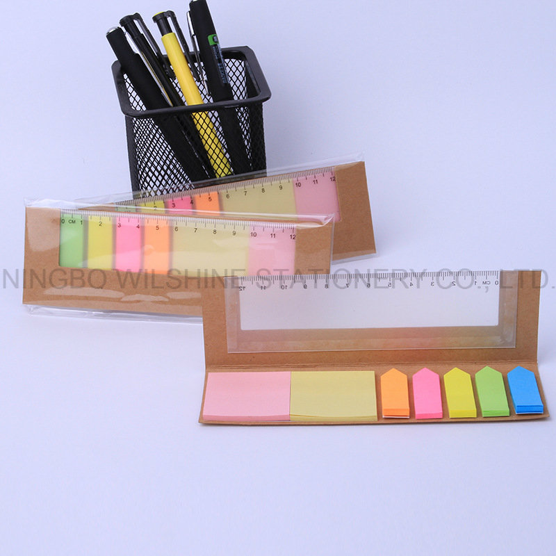 Paper Cover Sticky Notepad with Ruler for Promotion (SP318)