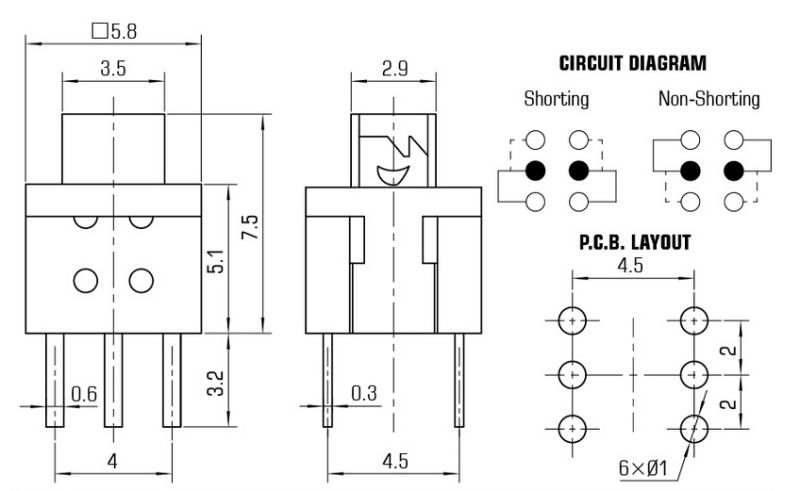 6*6 Waterproof Switch with High Temperature Touch Switch (FBELE)