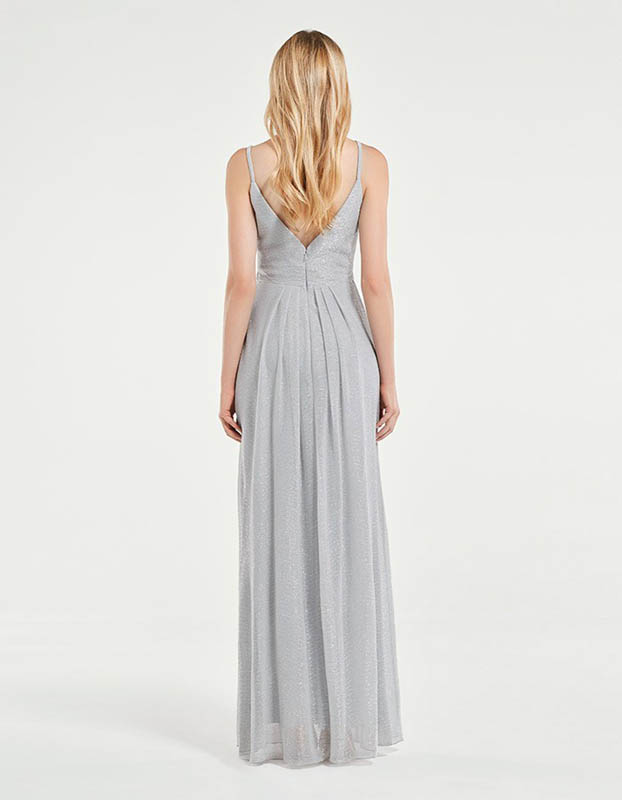 Luxurious Sparkle Flattering Draped Bridesmaid Dress