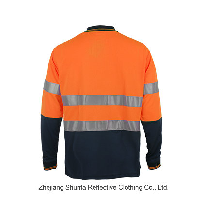 New Fashion Safety Reflective Traffic Polo Shirt with Long Sleeve