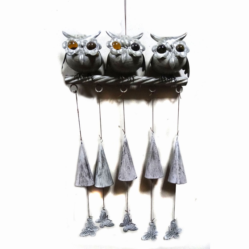 Unique Metal Owl Garden Windbell Craft for Outdoor Hanging Decoration