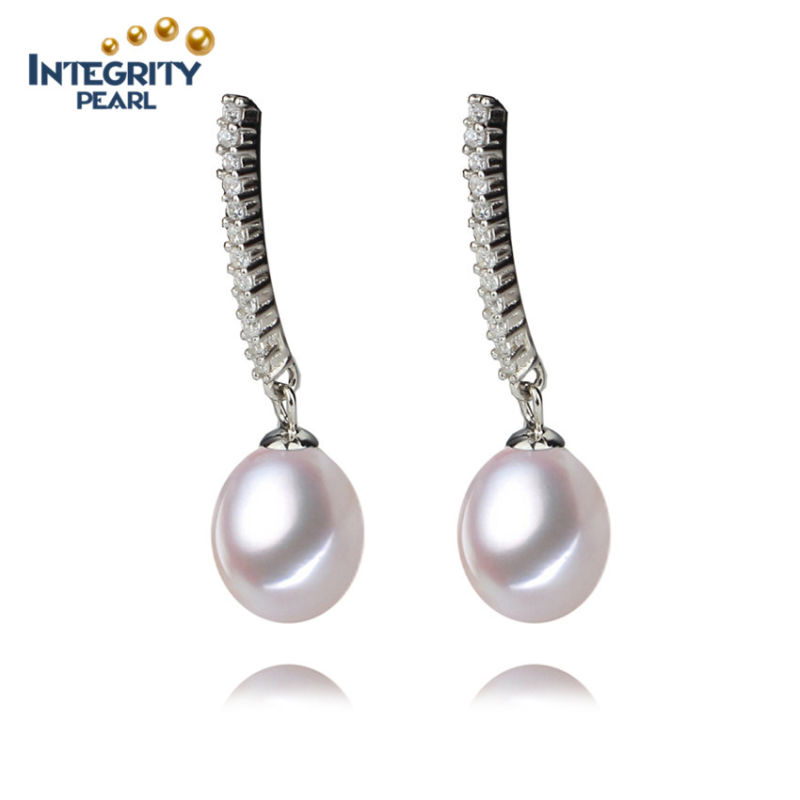 Freshwater Tear Drop Pearl Earrings 8-9mm AAA Fancy Pearl Earrings