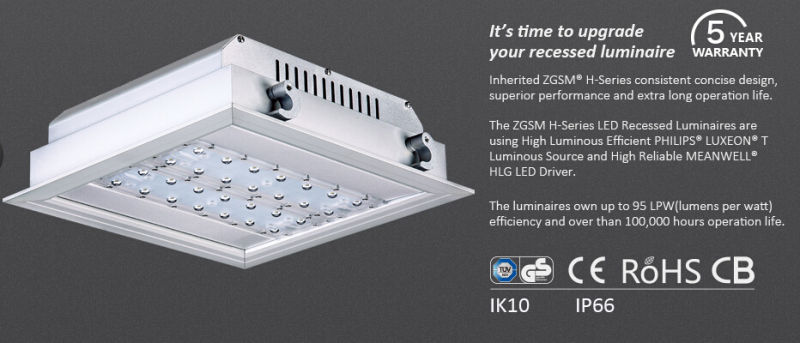 120W LED Recessed Lamp for Warehouse with Ce RoHS