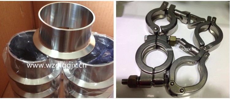 Sanitary Stainless Steel Fittings Clamp Connector with Pipe Clamp Price