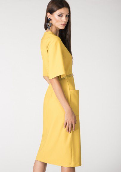 Mustard Closet Wrap Belted Dress