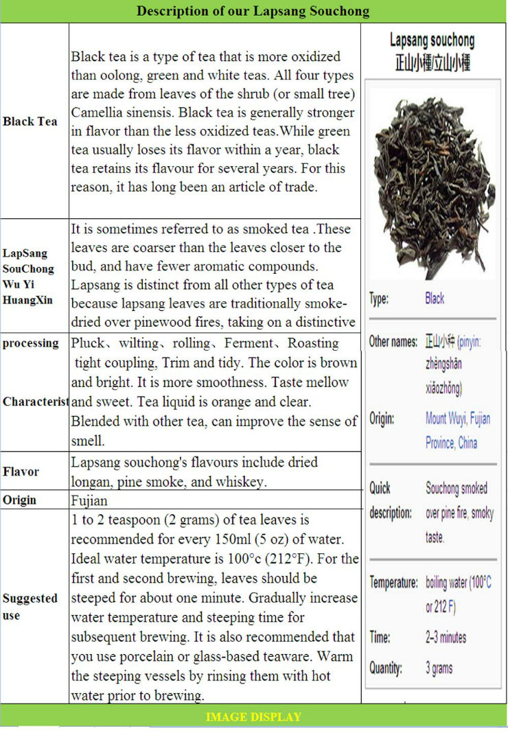 EU Complaint Black Tea Lapsangsouchong Loose Leaf Tea