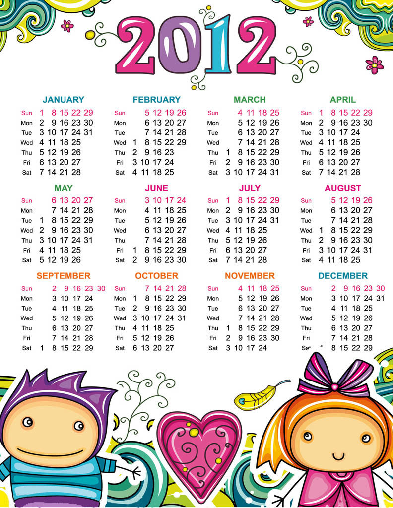 2015 New Year Monthly Wall Calendar Printing