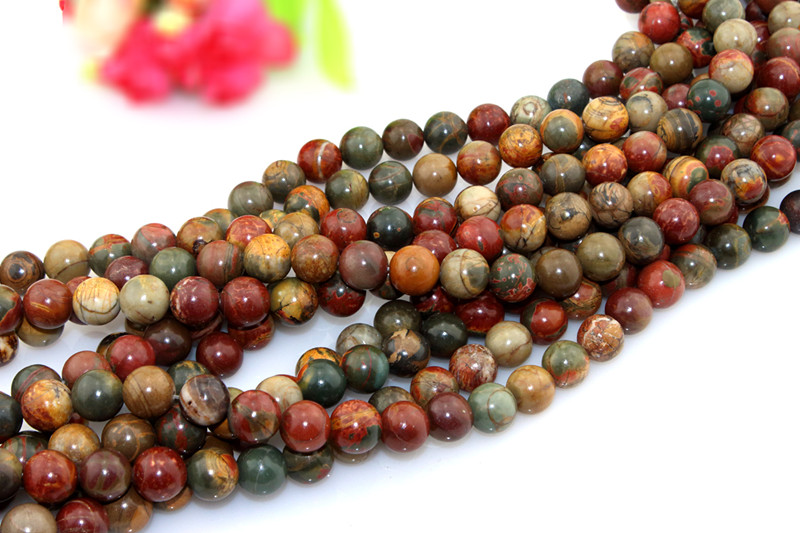 Natural Gemstone Round Beads Size 6 8 10 12 14mm Wholesale Picasso Stone Real Gemstone