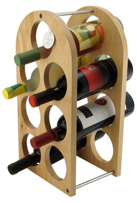 Retail Wooden Wall-Mounted Wooden Wine Bottles Display Rack