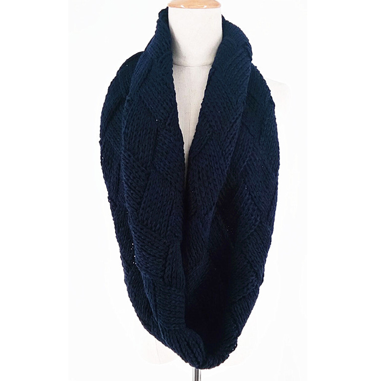 Womens Unisex Neck Warmer Fancy Knitting Thick Winter Loop Snood Scarf (SK156)