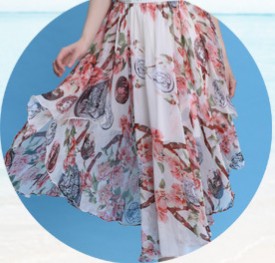 Polyester Koshibo Printed Fabric for Dresses