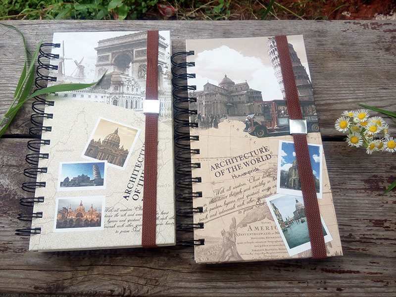 40k Spiral Winding Elastic Meeting Journal Notebook with Line