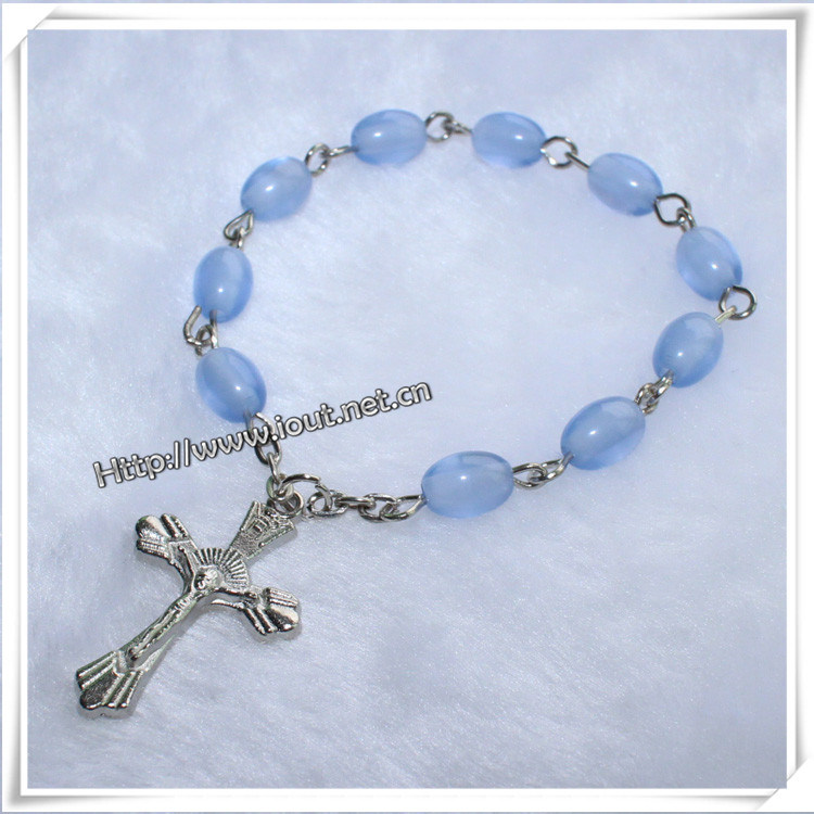 New Design Glass Beads Decade Rosary Religious Bracelet (IO-CE067)