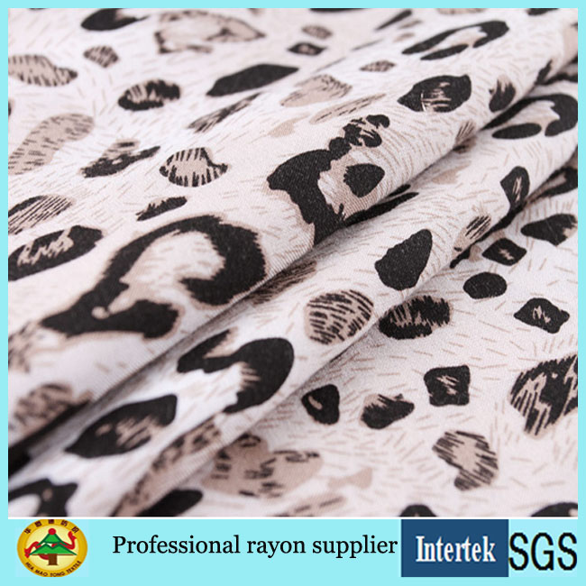 Leopard Print Rayon Fabric for Women Dresses Fabric