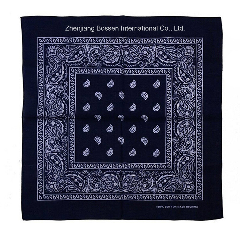 OEM Produce Customized Logo Printed Promotional Cotton Paisley Bandana Headwrap